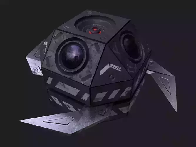 Drone robot hack and slash Low-poly 3D model Drone robot hack and slash Low-poly 3D model
