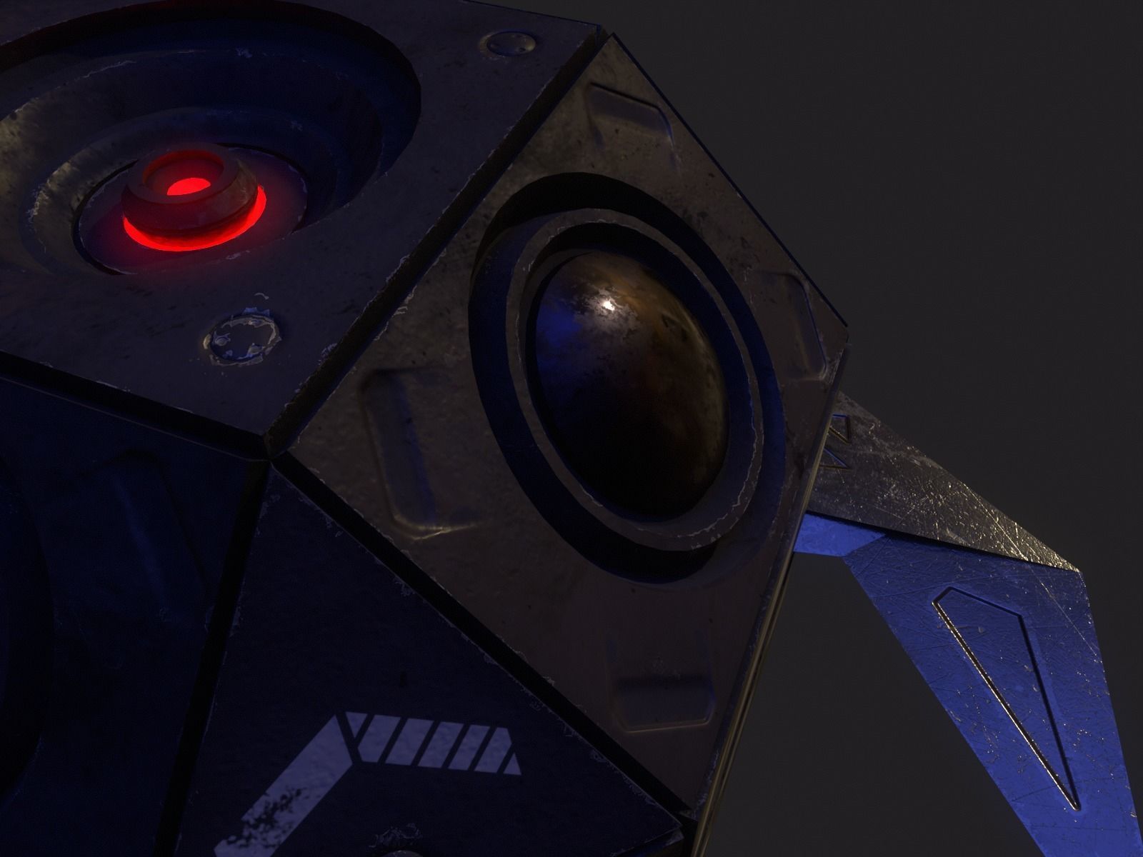 Drone robot hack and slash Low-poly 3D model_7