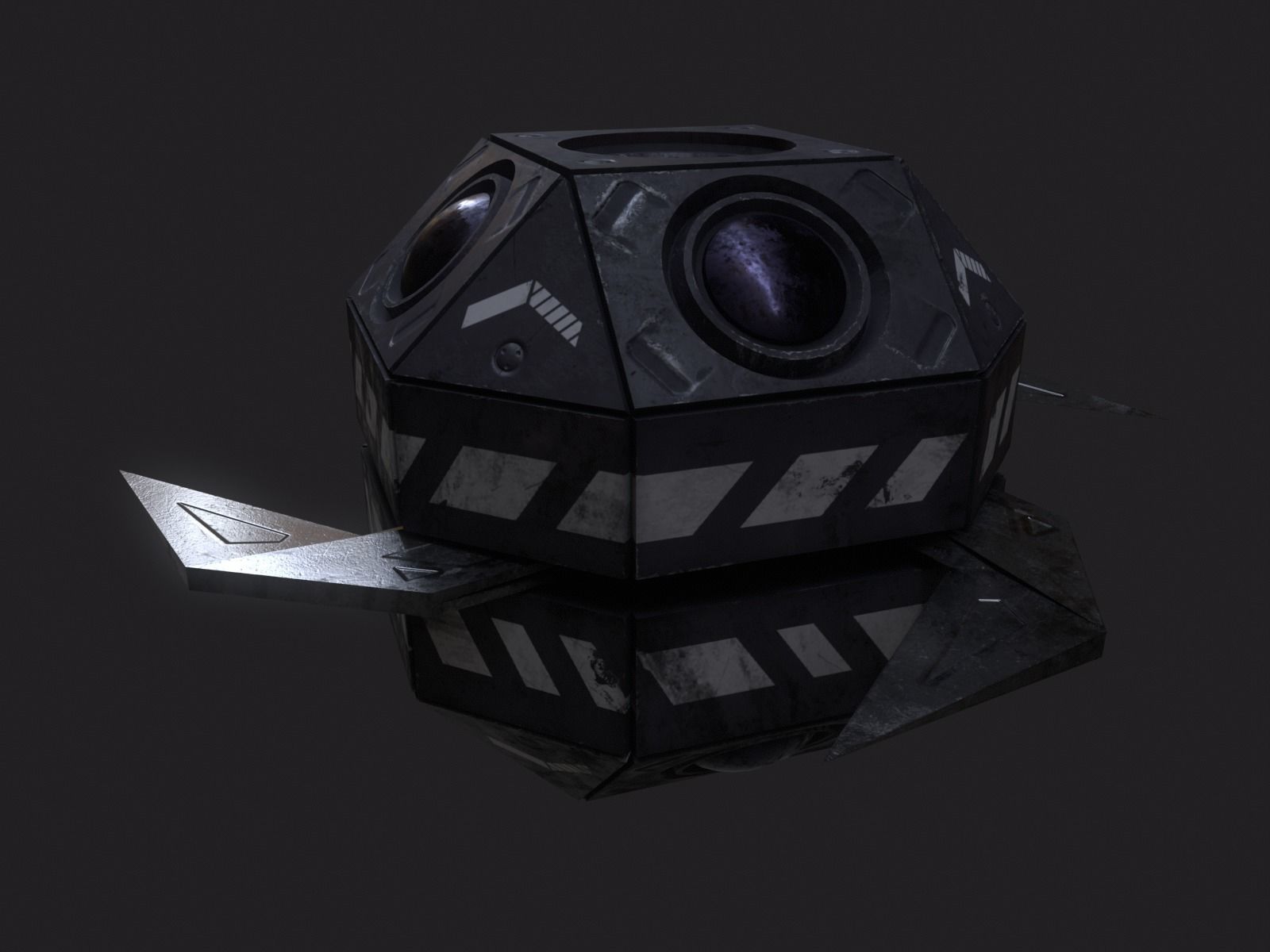Drone robot hack and slash Low-poly 3D model_10