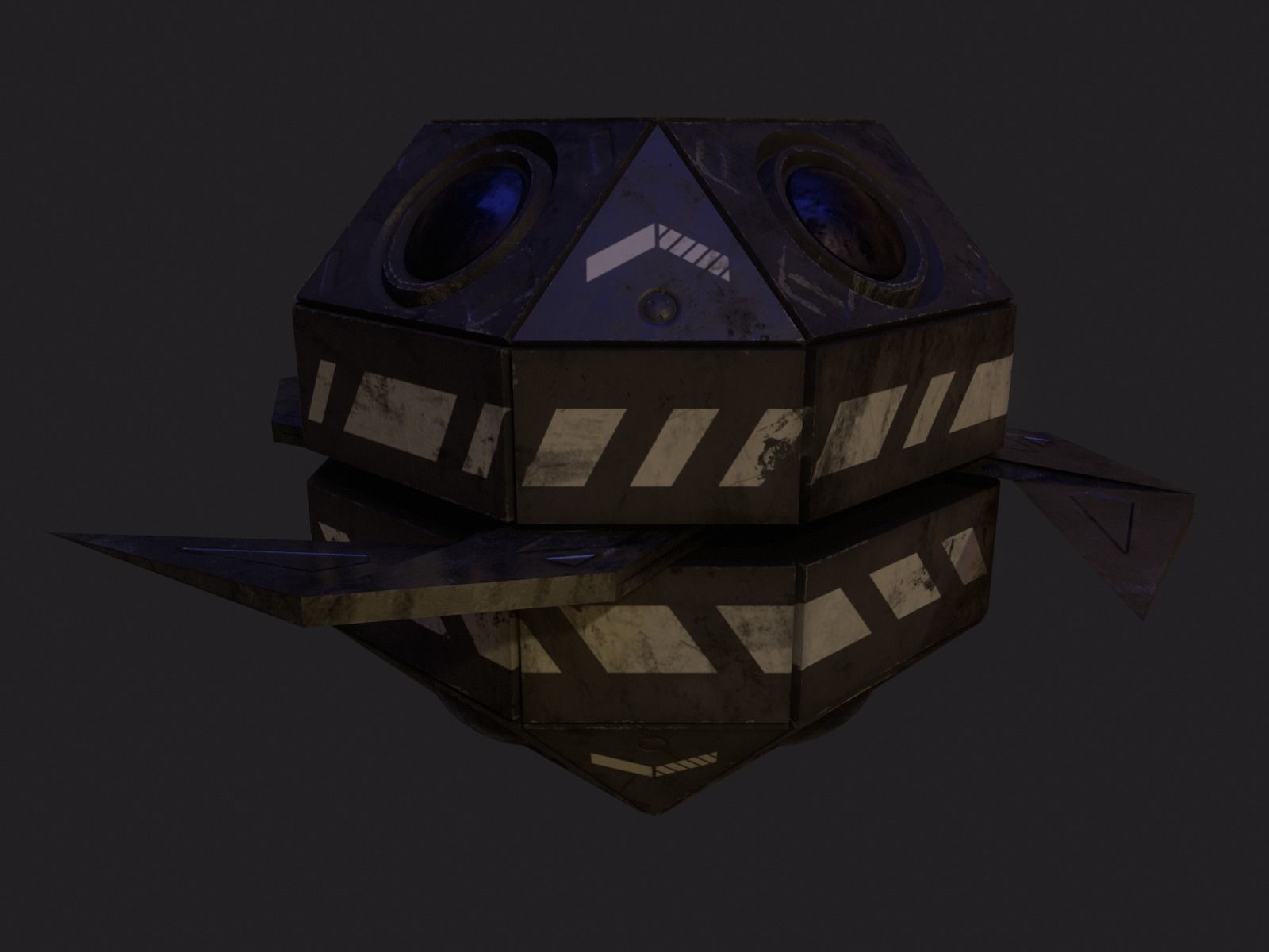 Drone robot hack and slash Low-poly 3D model_5