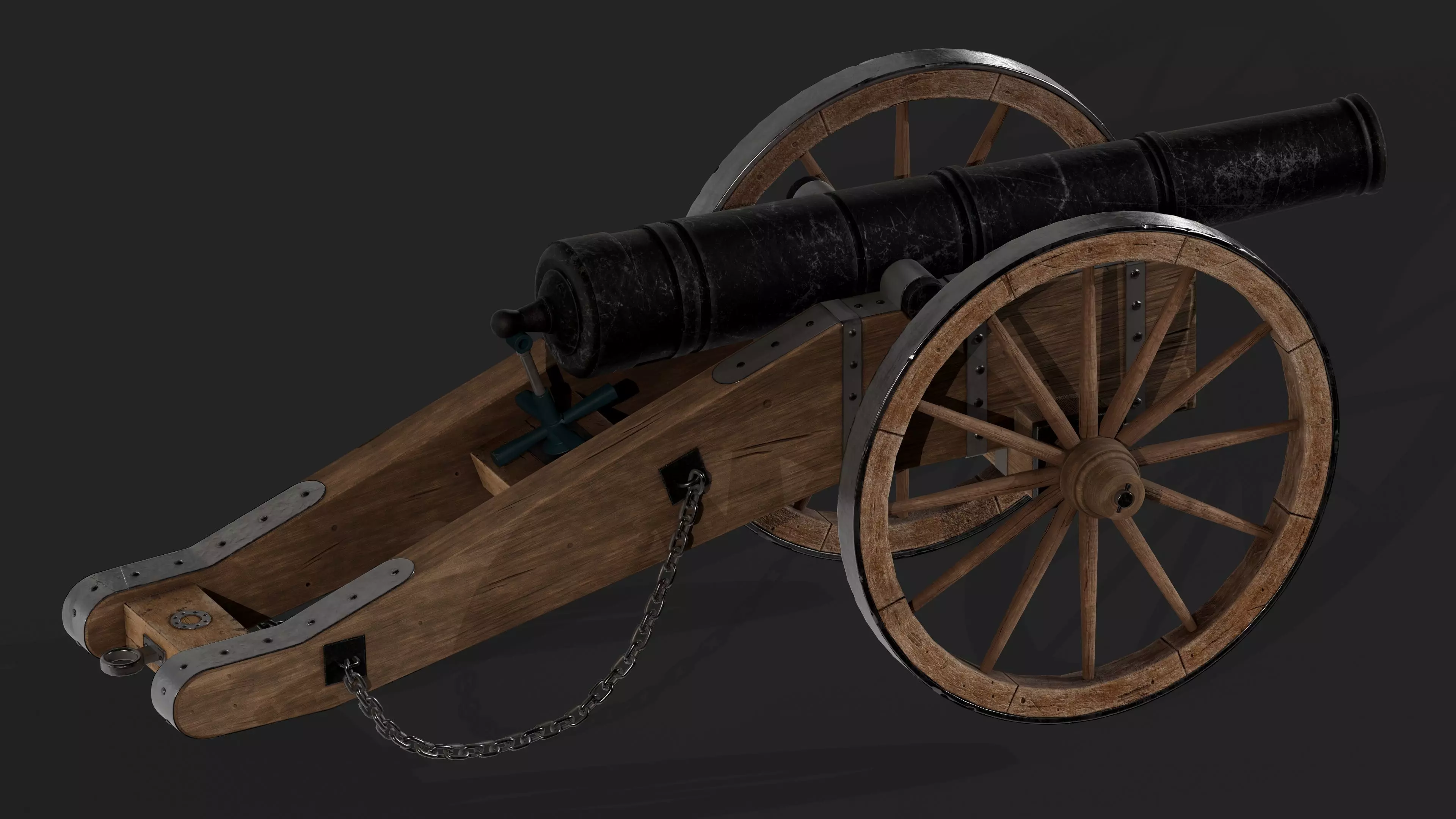 Cannon Low-poly 3D model_0