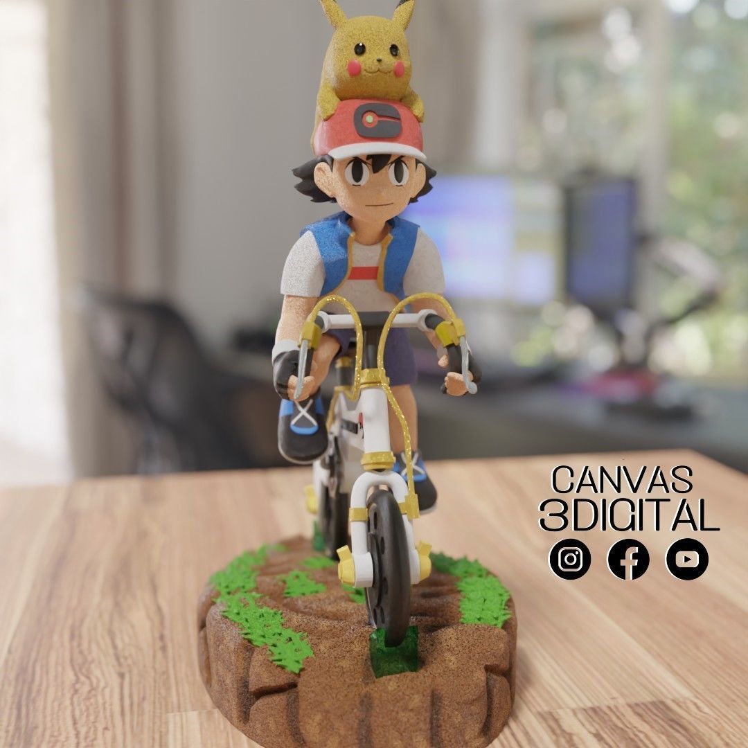 ASH Y PIKACHU - POKEMON 3D print model_1