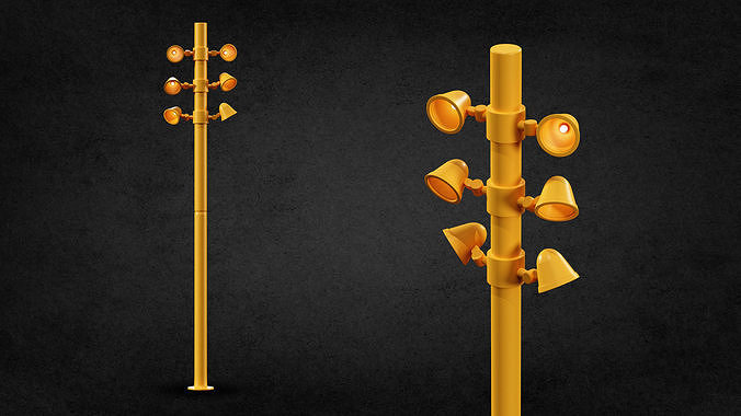 10 street lamps base mesh  Low Poly  Mid Poly Game Ready vol 02 Low-poly 3D model 2