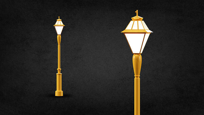 10 street lamps base mesh  Low Poly  Mid Poly Game Ready vol 02 Low-poly 3D model 4