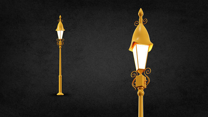 10 street lamps base mesh  Low Poly  Mid Poly Game Ready vol 02 Low-poly 3D model 7