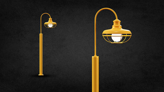 10 street lamps base mesh  Low Poly  Mid Poly Game Ready vol 02 Low-poly 3D model 3