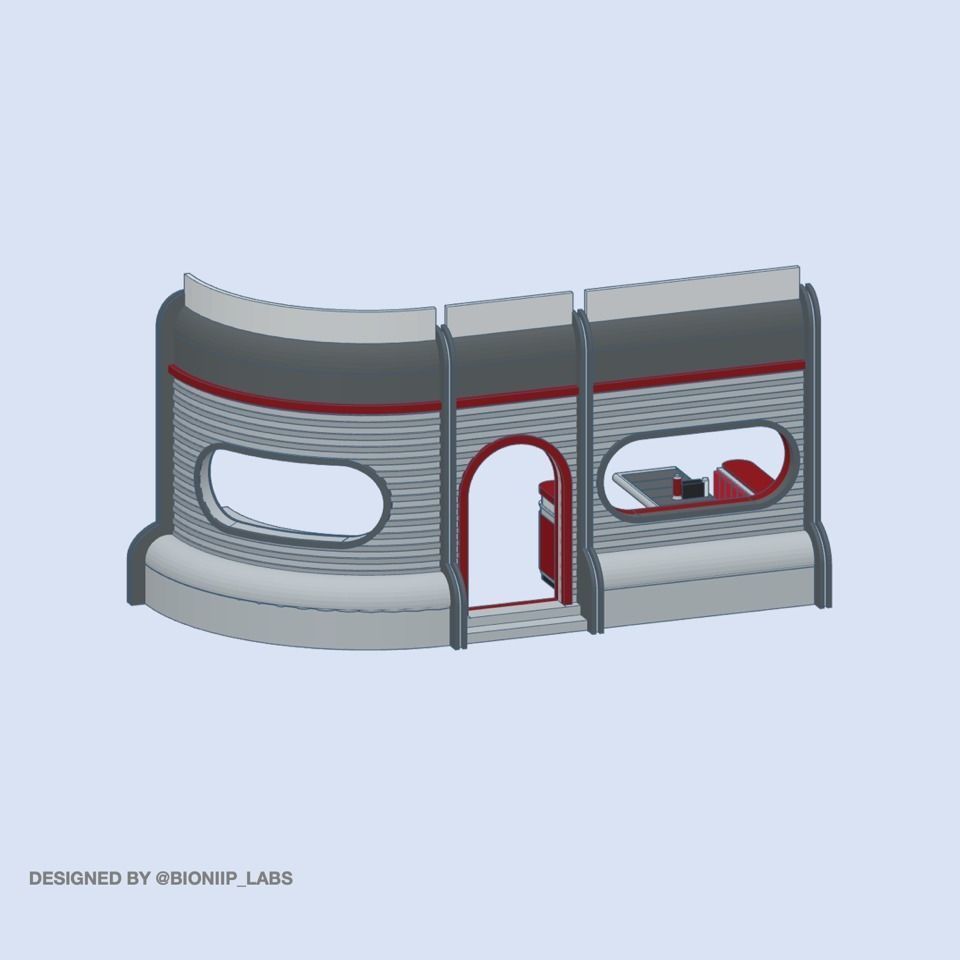 Dexters Diner Diorama 3D print model_1