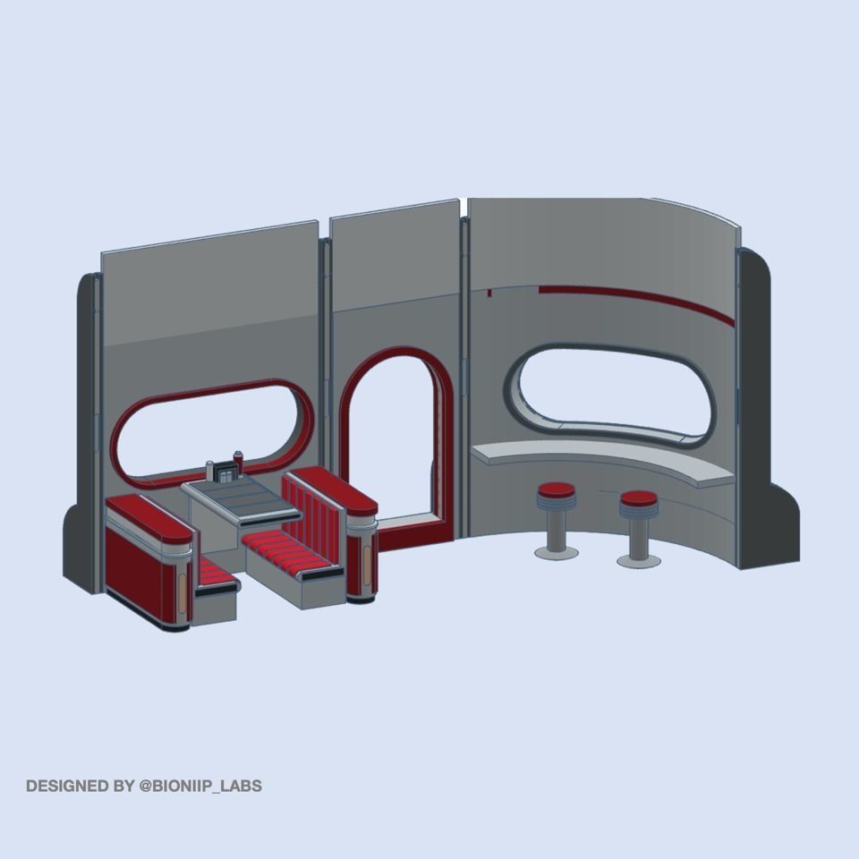 Dexters Diner Diorama 3D print model_2