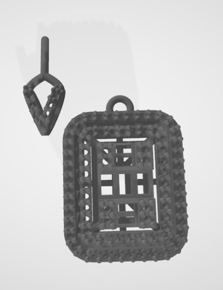 Baguette Diamond Pendant 3D-Printable Ornamental Jewelry Design 3D print model_8