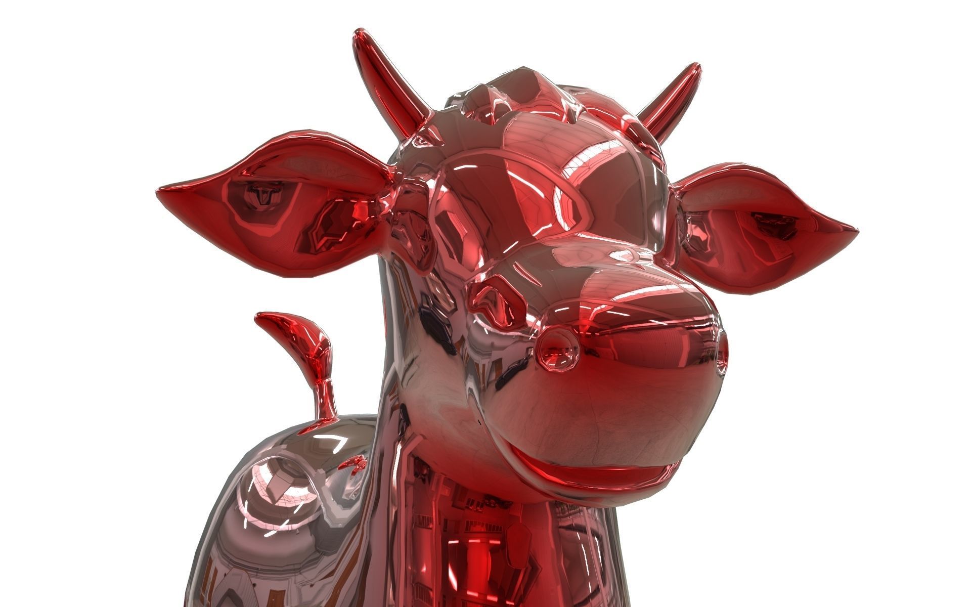 Cow Toy Low-poly 3D model_9
