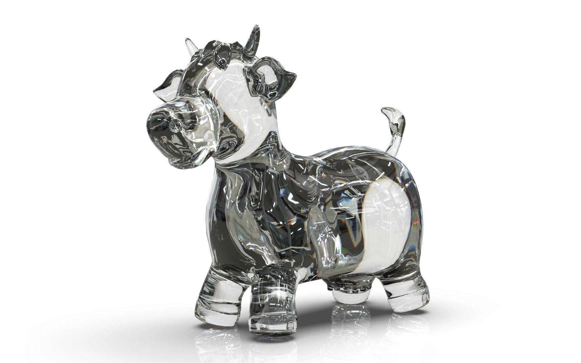 Cow Toy Low-poly 3D model_10