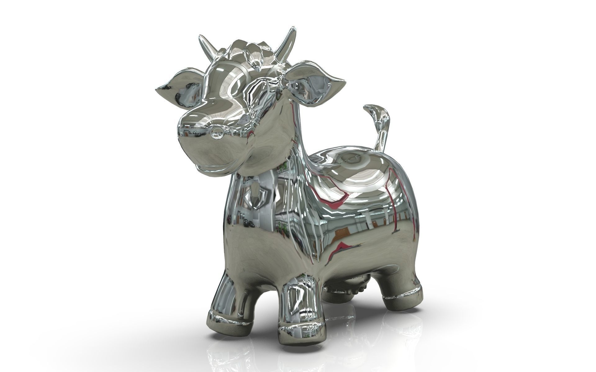 Cow Toy Low-poly 3D model_6