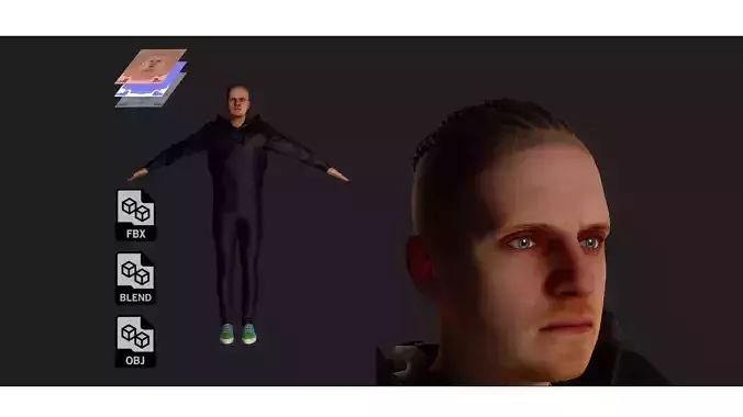 Character Jesse Game-ready Low-poly 3D model