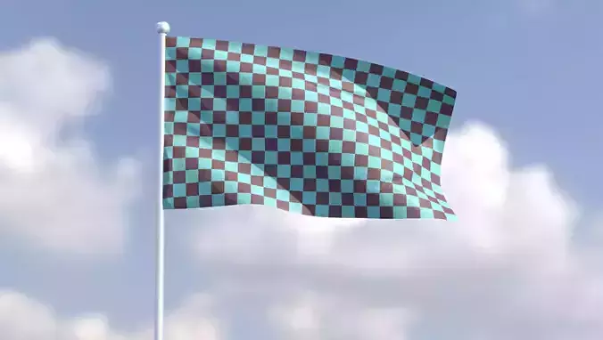 Realistic animated flag strong wind 