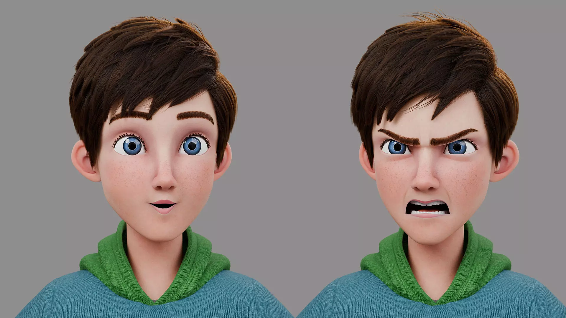 Teen Boy Rigged 3D model_5