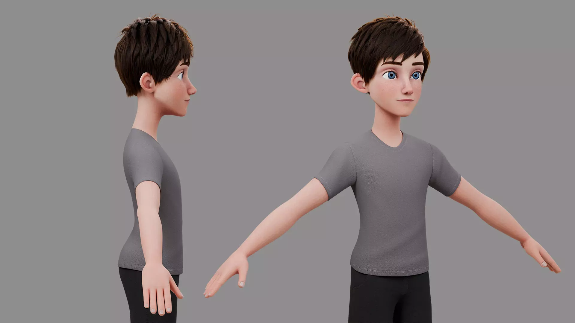 Teen Boy Rigged 3D model_27