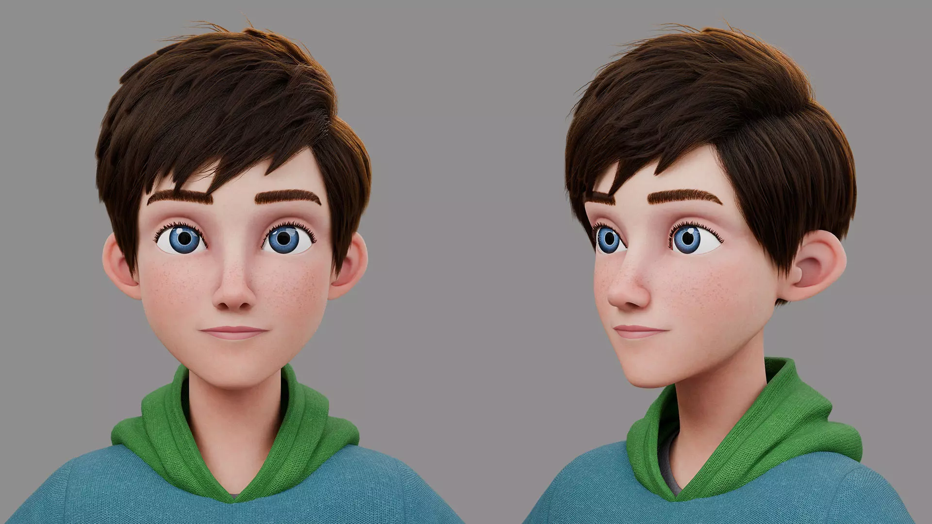 Teen Boy Rigged 3D model_7