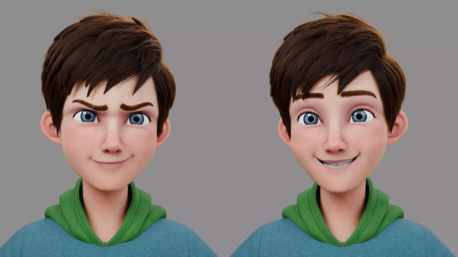 Teen Boy Rigged 3D model_3