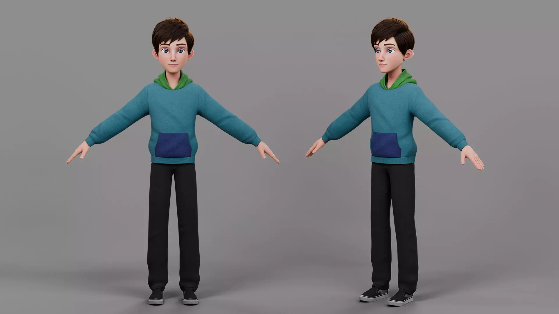 Teen Boy Rigged 3D model_18