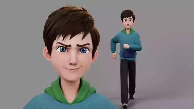 Teen Boy Rigged 3D model
