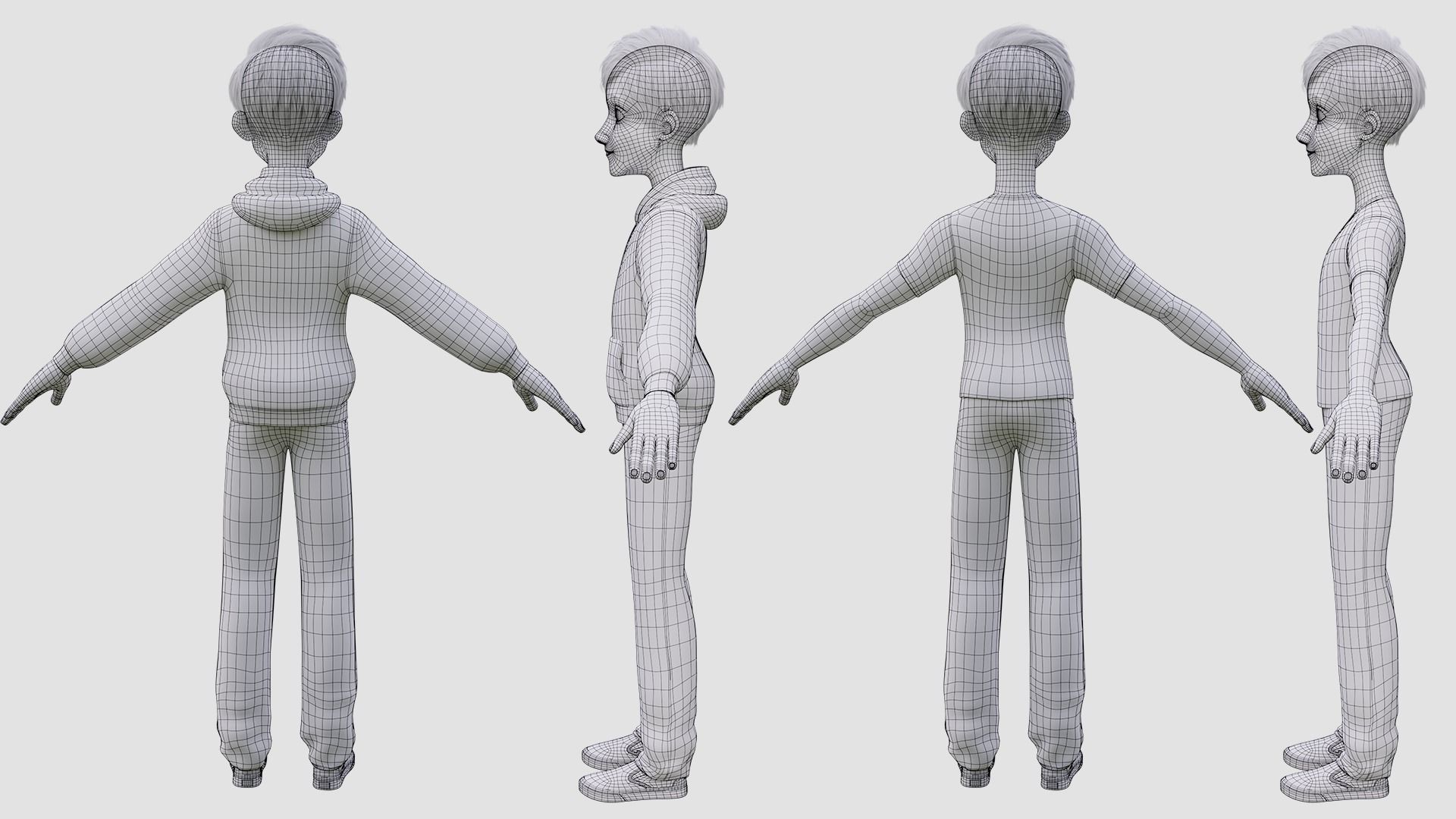 Teen Boy Rigged 3D model_30