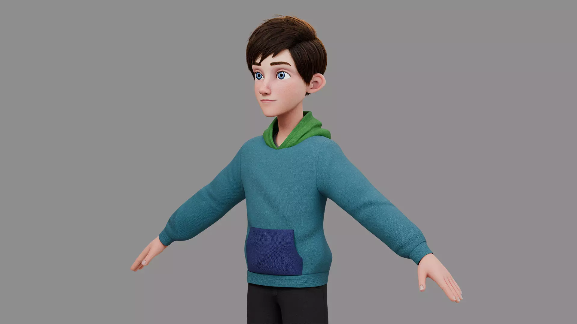 Teen Boy Rigged 3D model_12