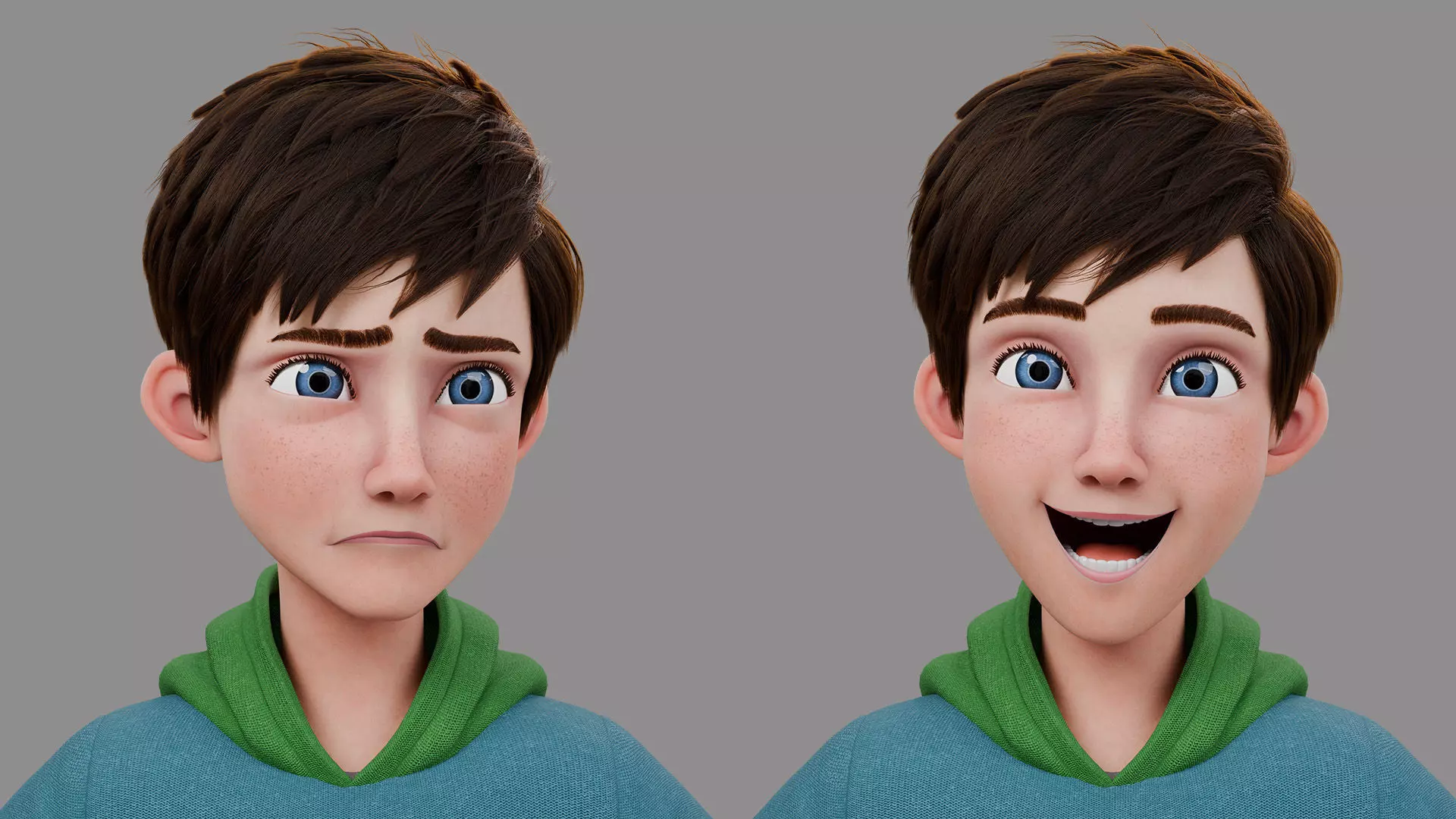 Teen Boy Rigged 3D model_6