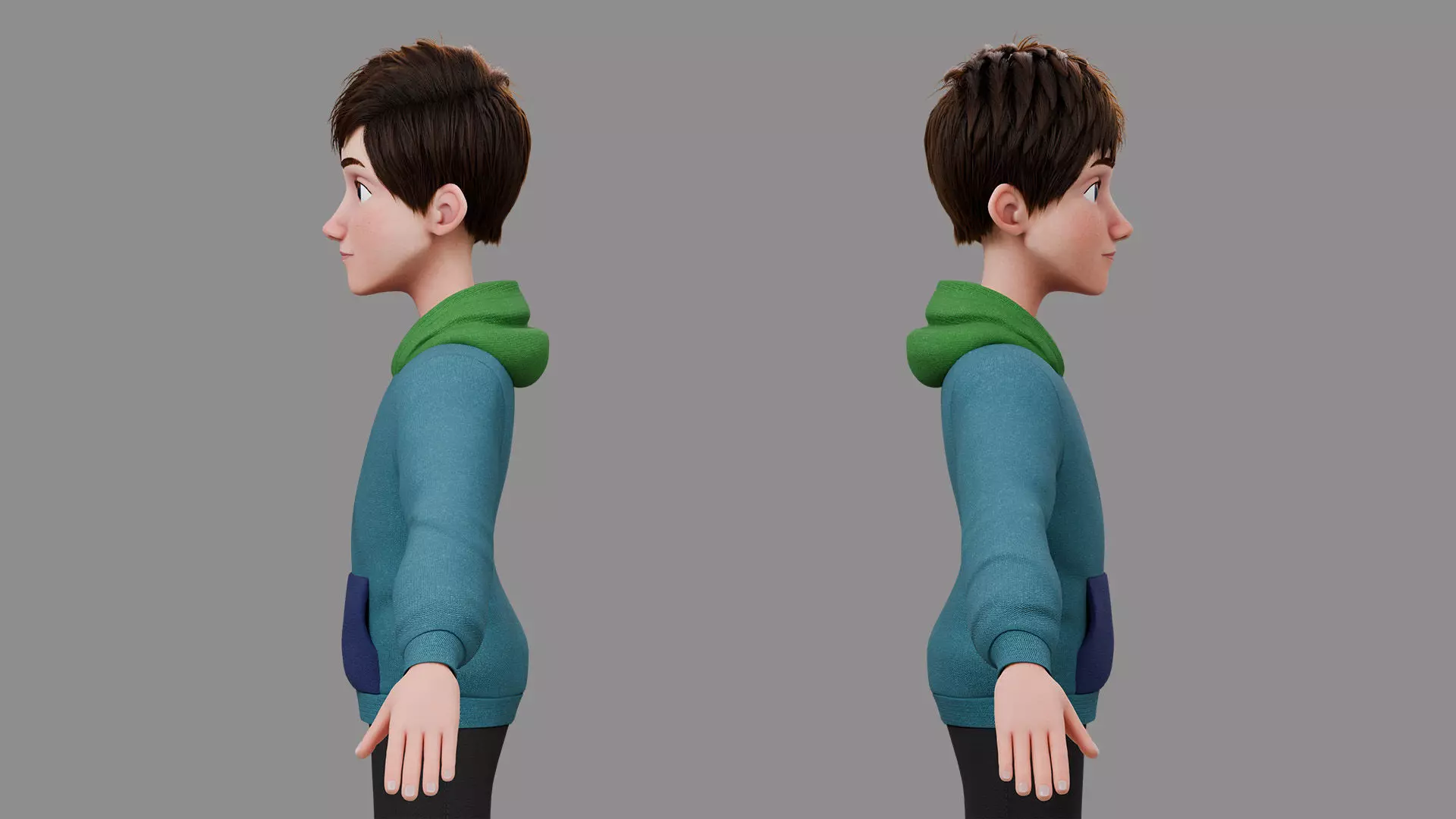 Teen Boy Rigged 3D model_16