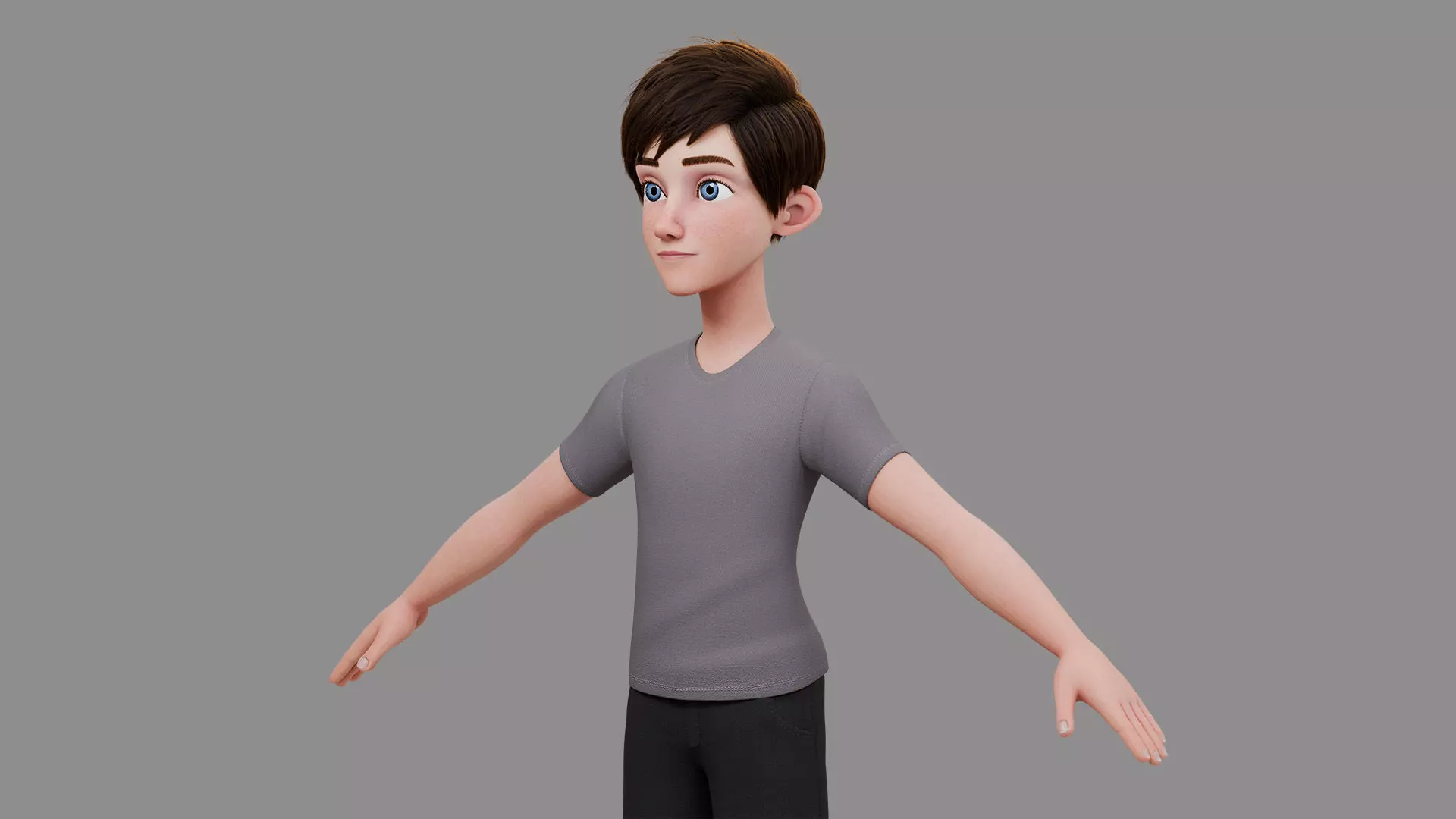 Teen Boy Rigged 3D model_22