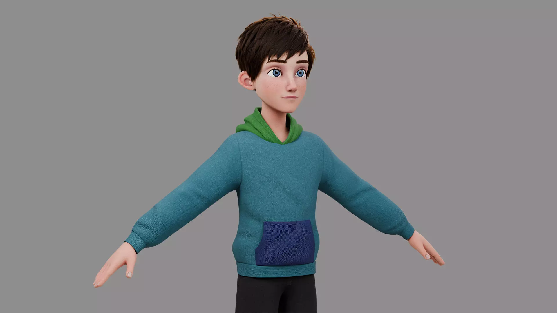Teen Boy Rigged 3D model_17