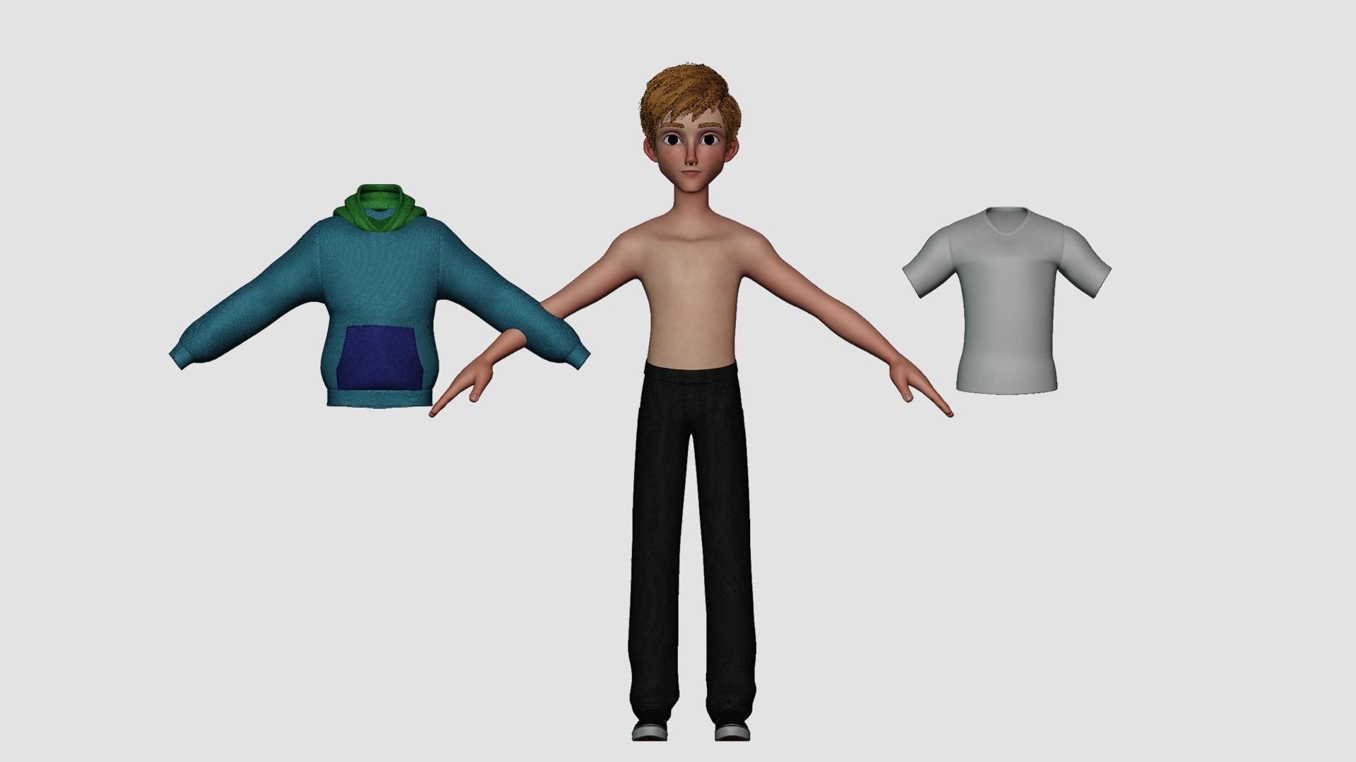 Teen Boy Rigged 3D model_28