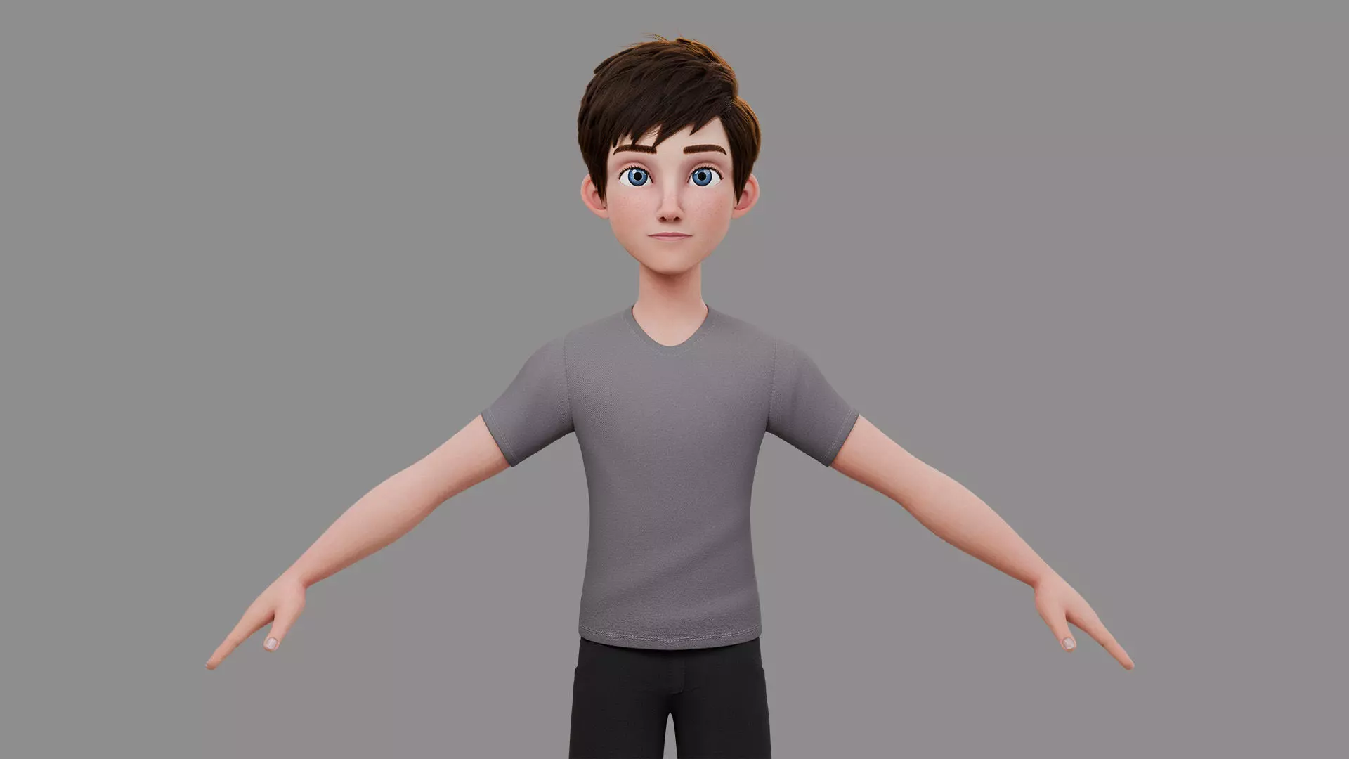 Teen Boy Rigged 3D model_21
