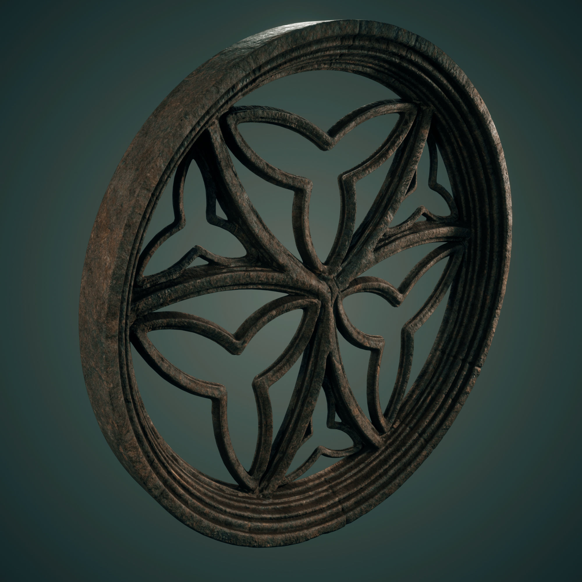 Medieval Circular Windows 02 Low-poly 3D model_4