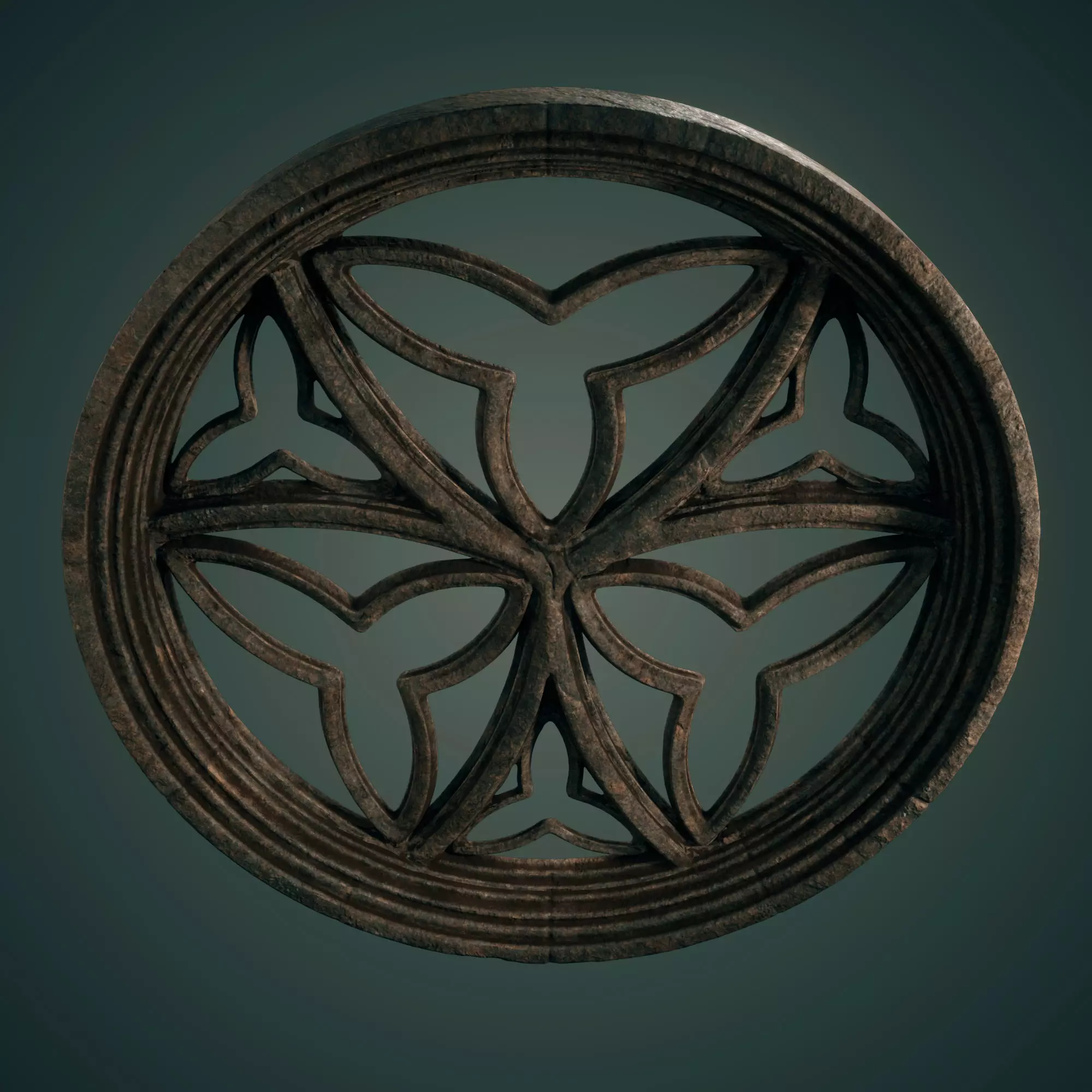 Medieval Circular Windows 02 Low-poly 3D model_0