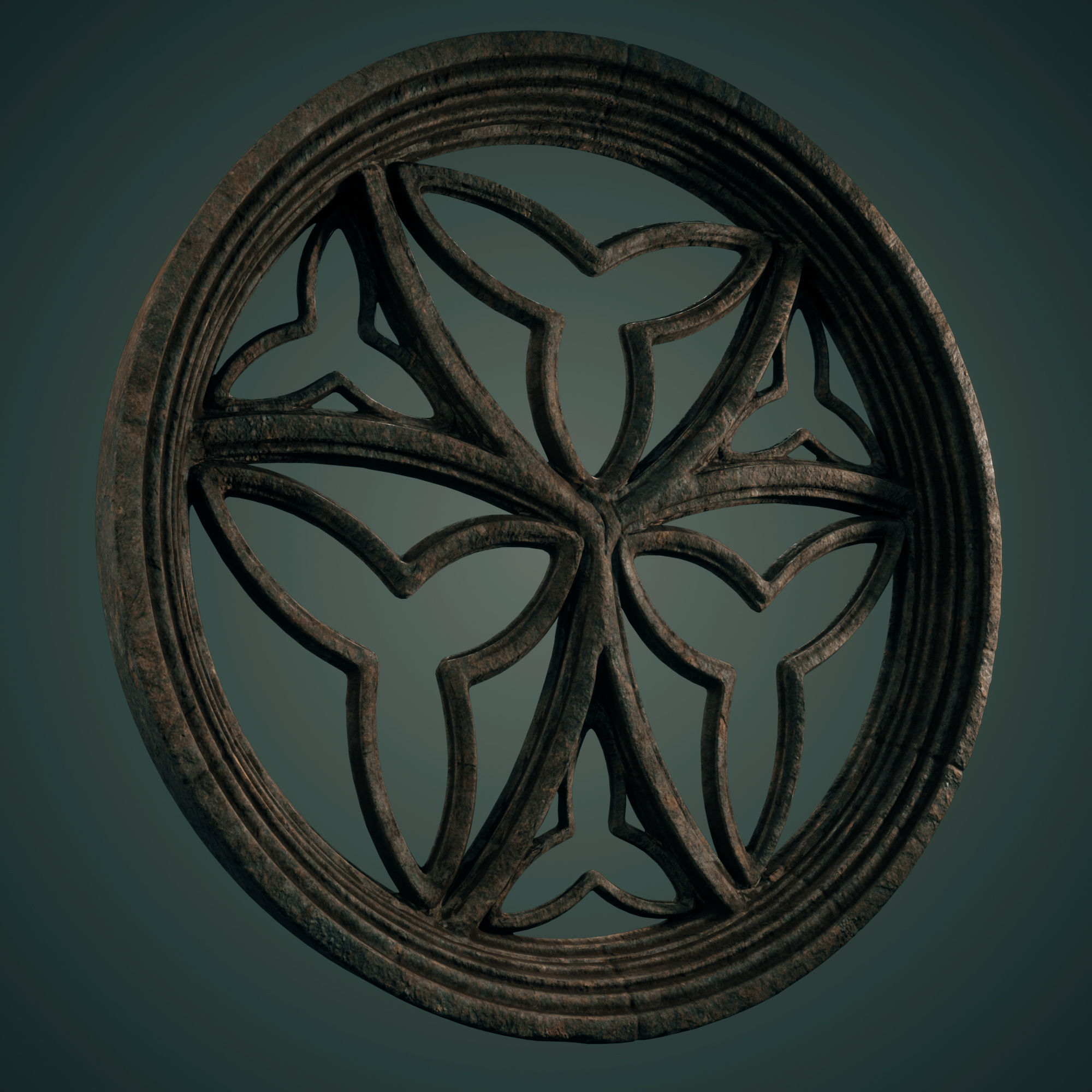 Medieval Circular Windows 02 Low-poly 3D model_5