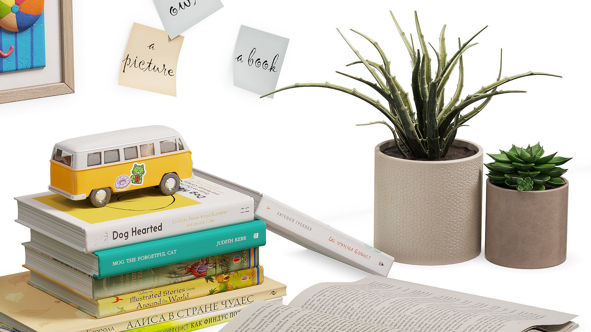 Decor Set  English lesson 3D model_4