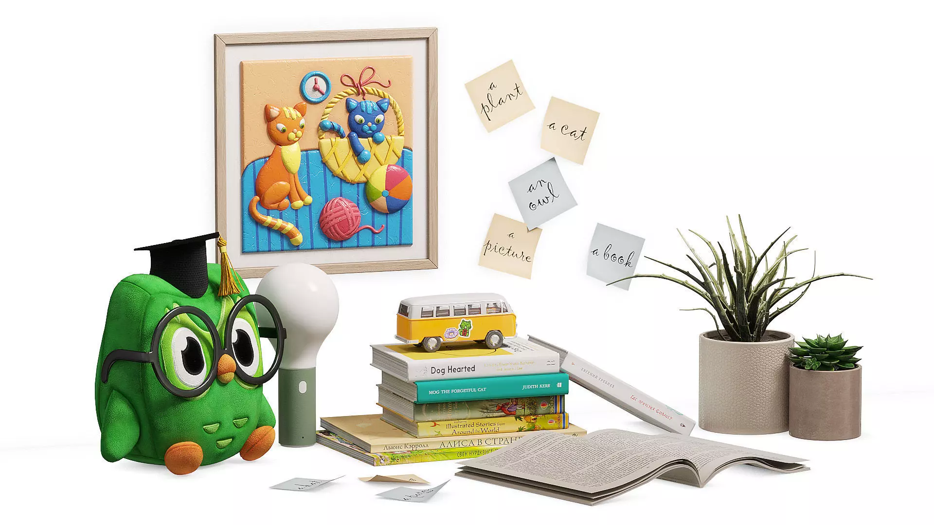 Decor Set  English lesson 3D model_0