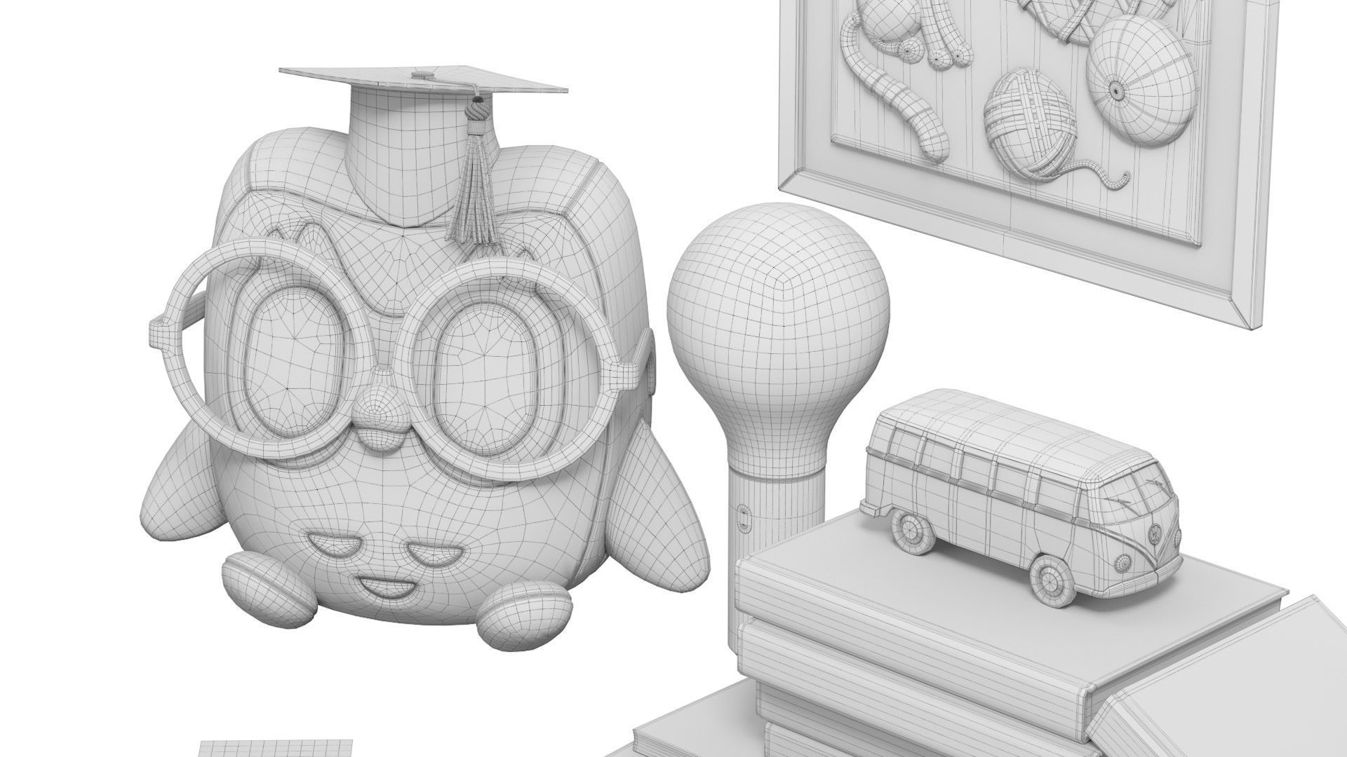 Decor Set  English lesson 3D model_8