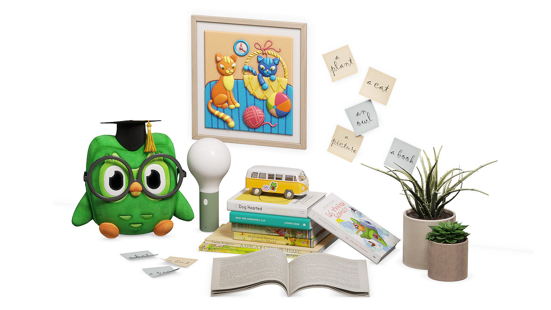 Decor Set  English lesson 3D model_1