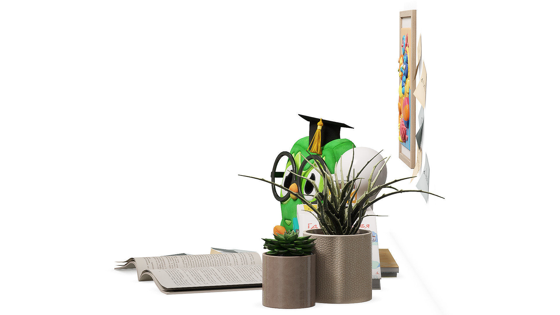 Decor Set  English lesson 3D model_2