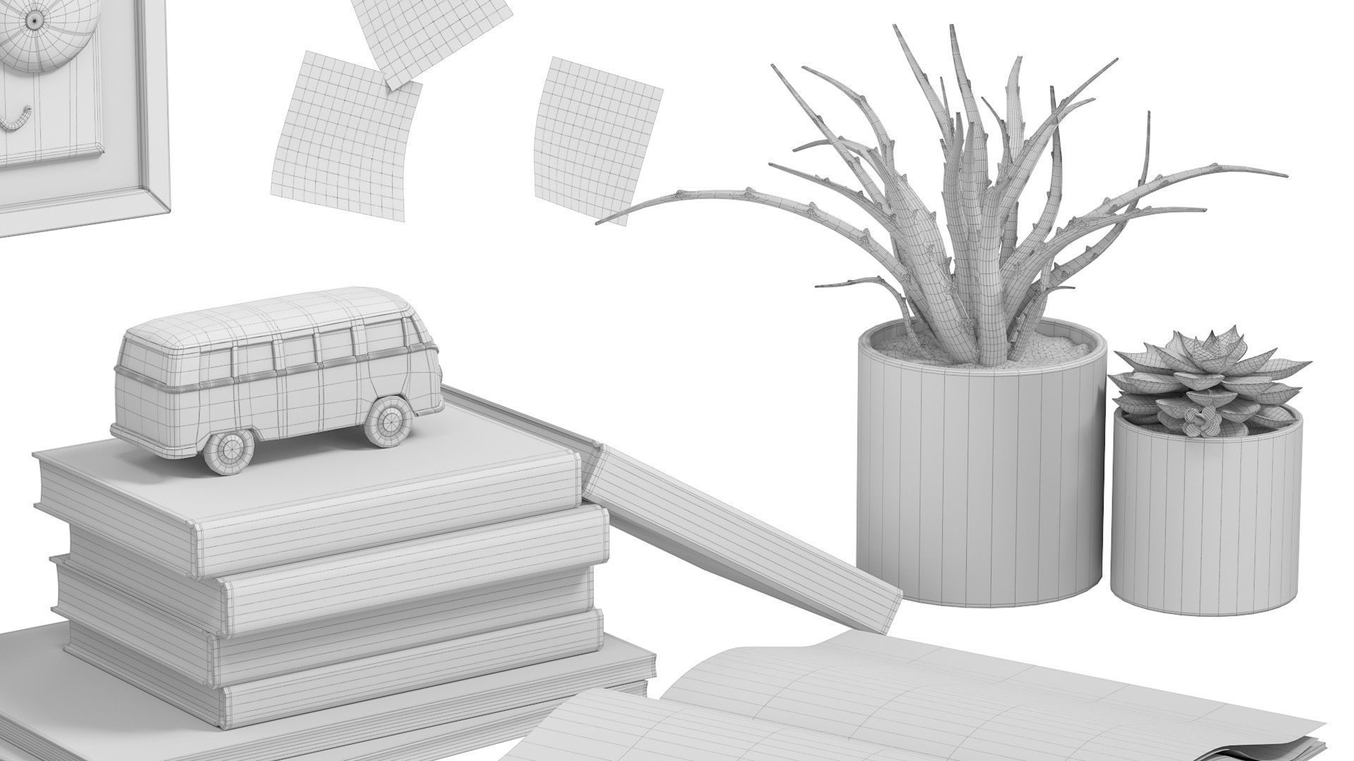 Decor Set  English lesson 3D model_9