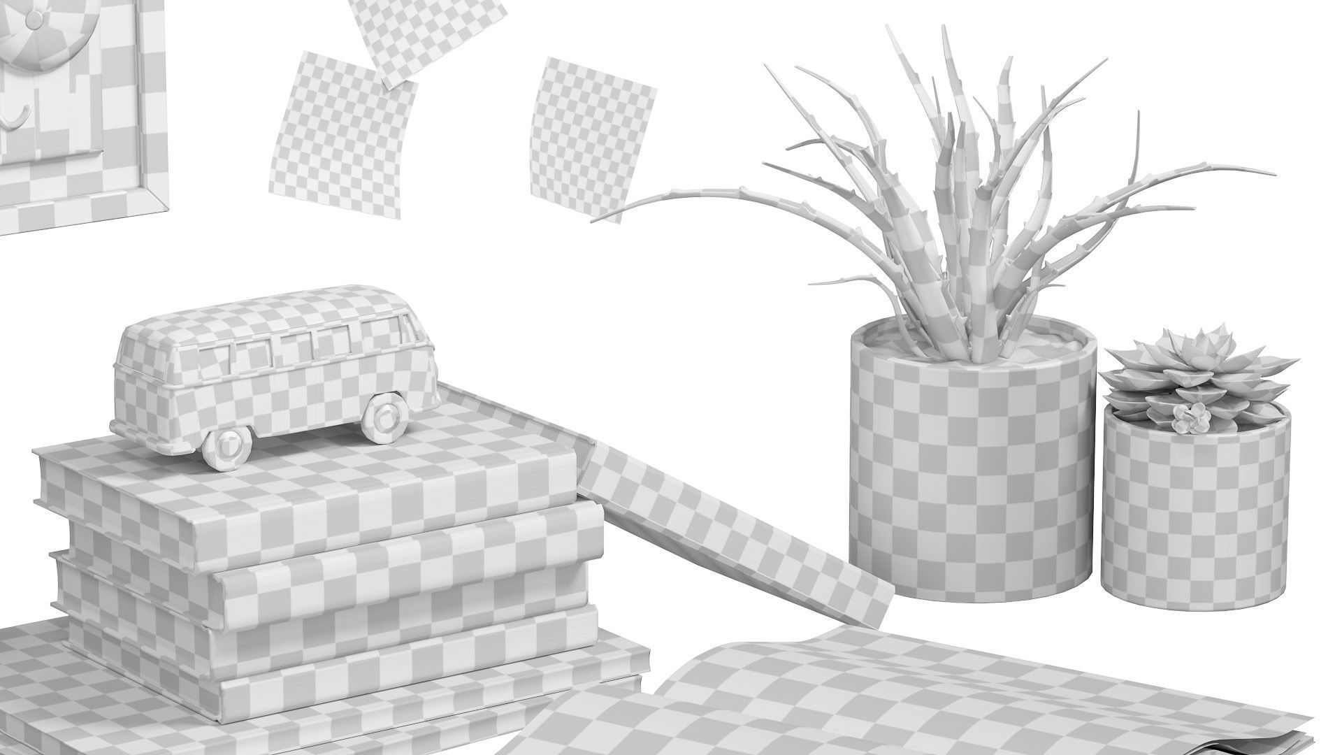 Decor Set  English lesson 3D model_14