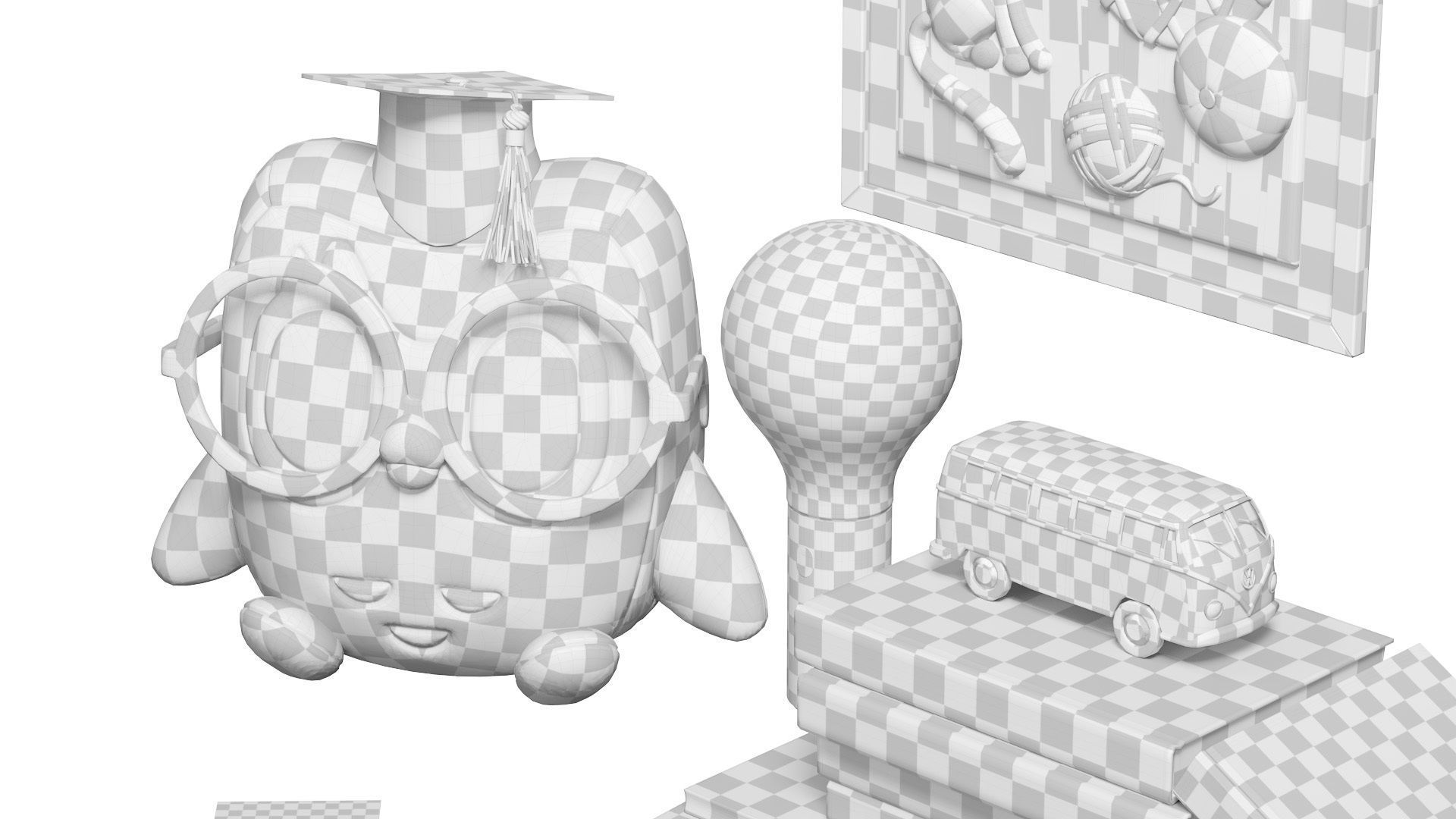 Decor Set  English lesson 3D model_13