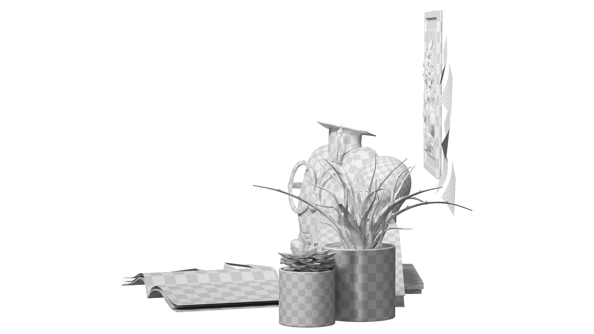 Decor Set  English lesson 3D model_12