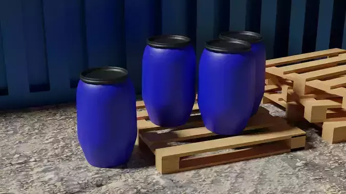 Blu Plastic Barrel