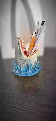 Shark megalodon lapicero 3D print model