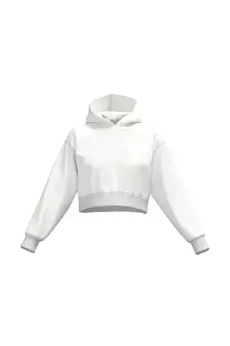 Female crop hoodie 3D 3D model