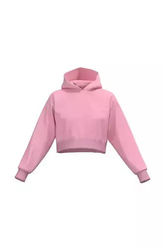 Female crop hoodie 3D model