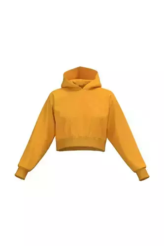 Female crop hoodie 3D model