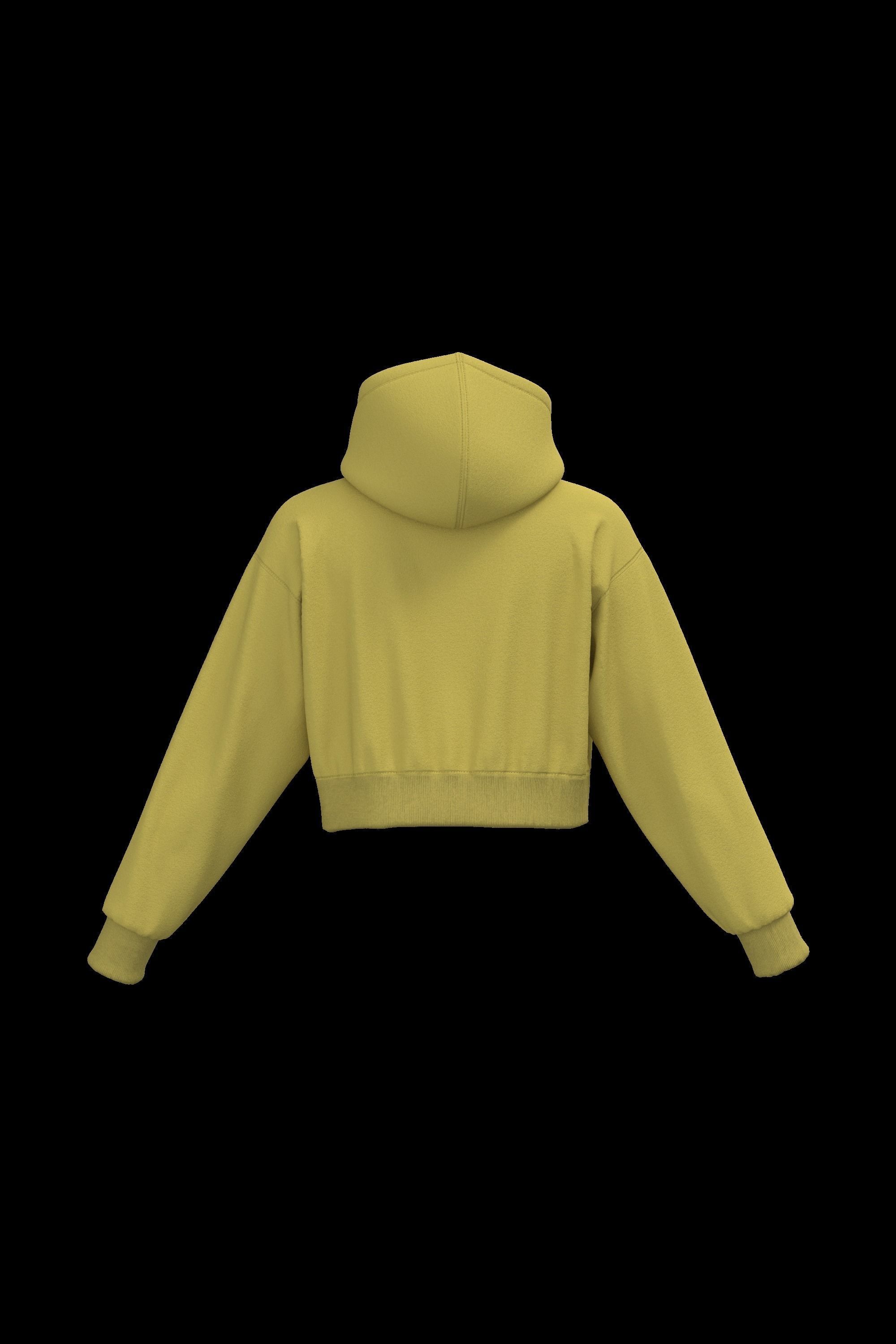 Female crop hoodie 3D model_2